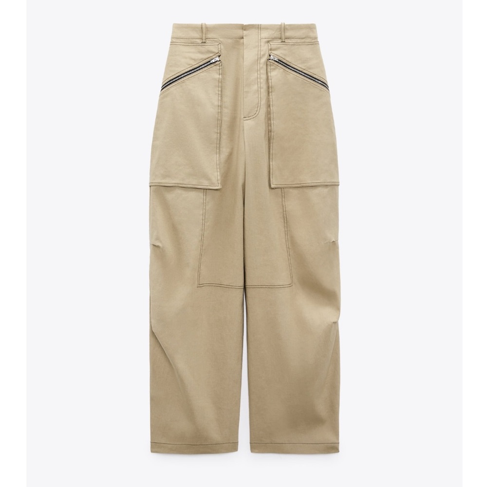 Zara co-ord set TOPSTITCHED ZIPPERED PANTS and BUSTIER - Picture 3 of 16